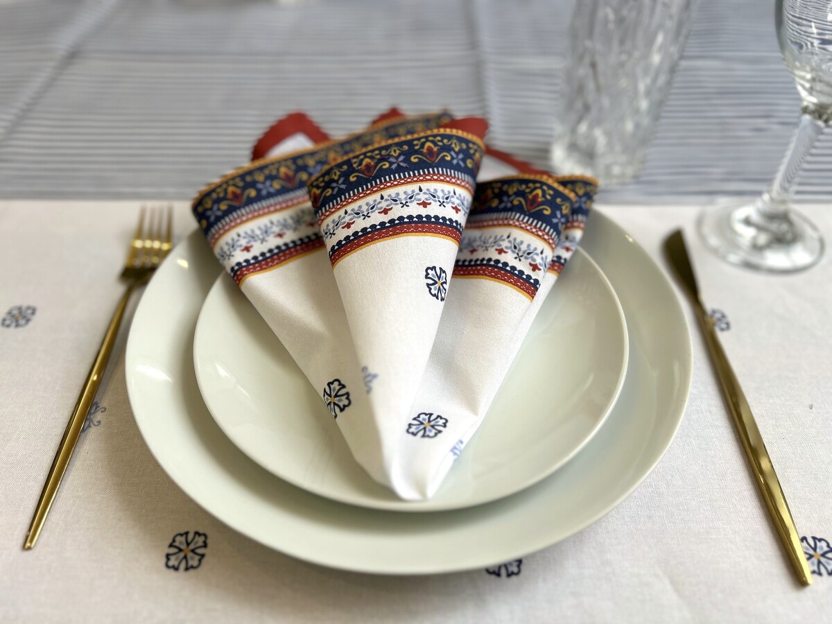 Border Print Mediterranean Sunset Napkins (Serviettes)