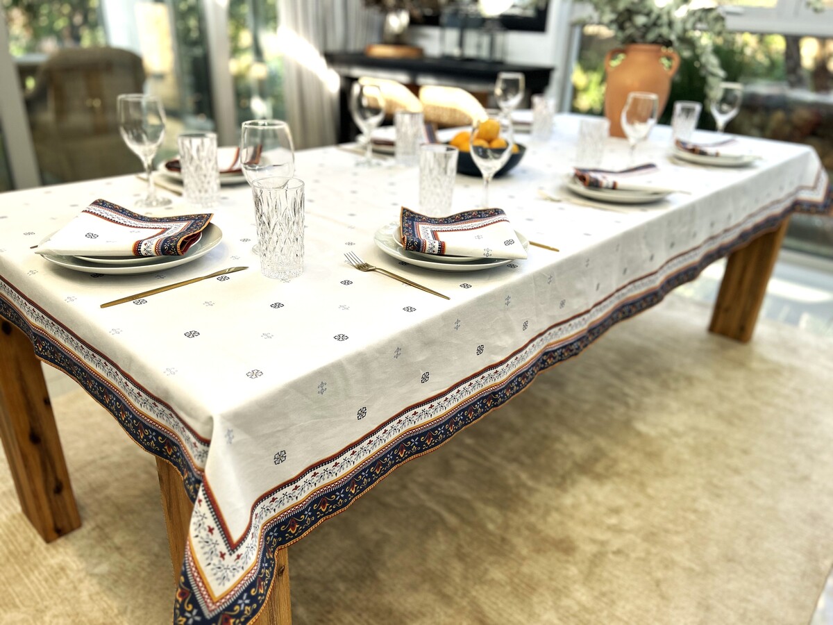 Border Print Mediterranean Sunset Tablecloth Rectangle