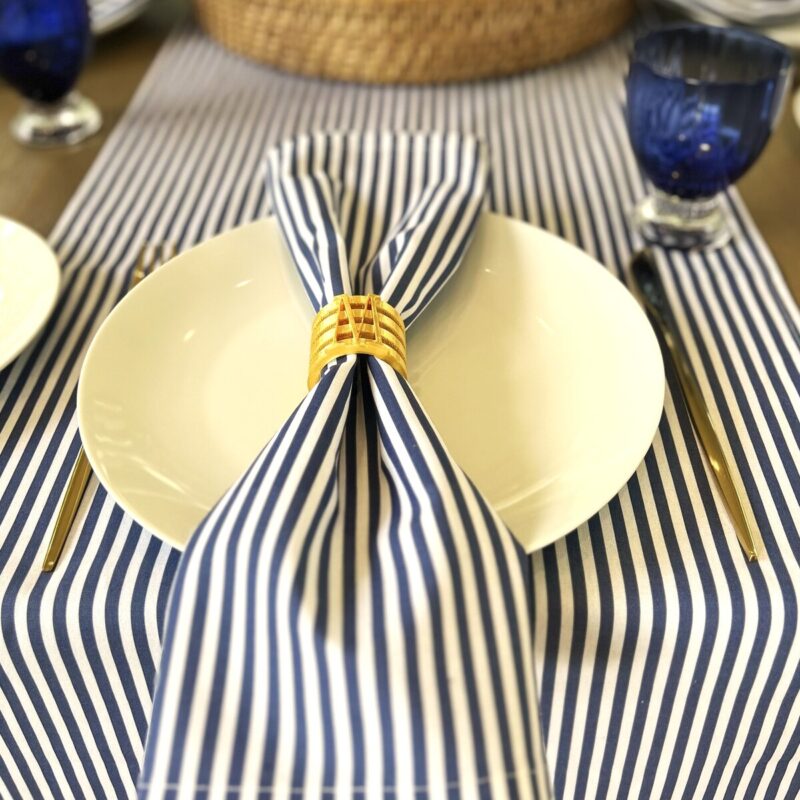 Navy/White Stripe Mediterranean Sunset Napkins (Serviettes)