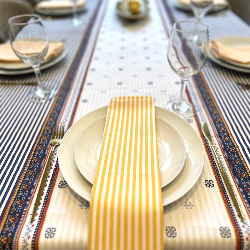 Yellow/White Stripe Mediterranean Sunset Napkins (Serviettes)