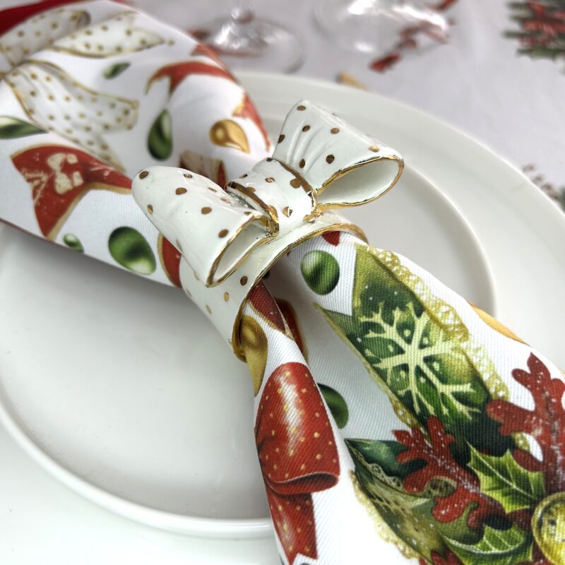 Napkin Rings - White Bow