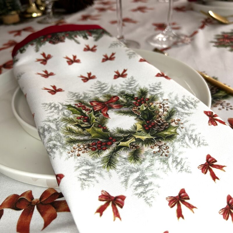 Napkin - Wreath Border Print
