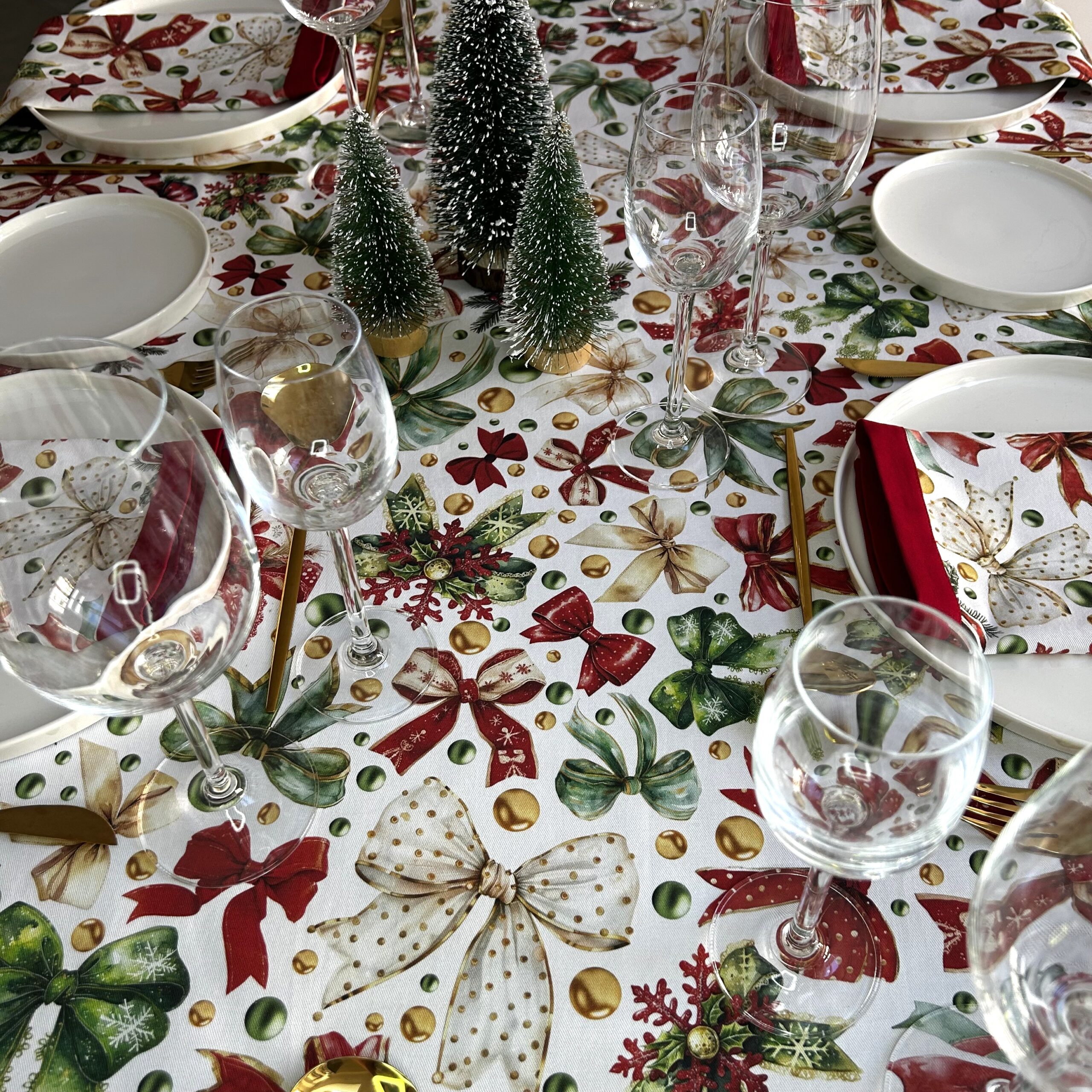 Rectangle Tablecloth - Bow Print - Image 4