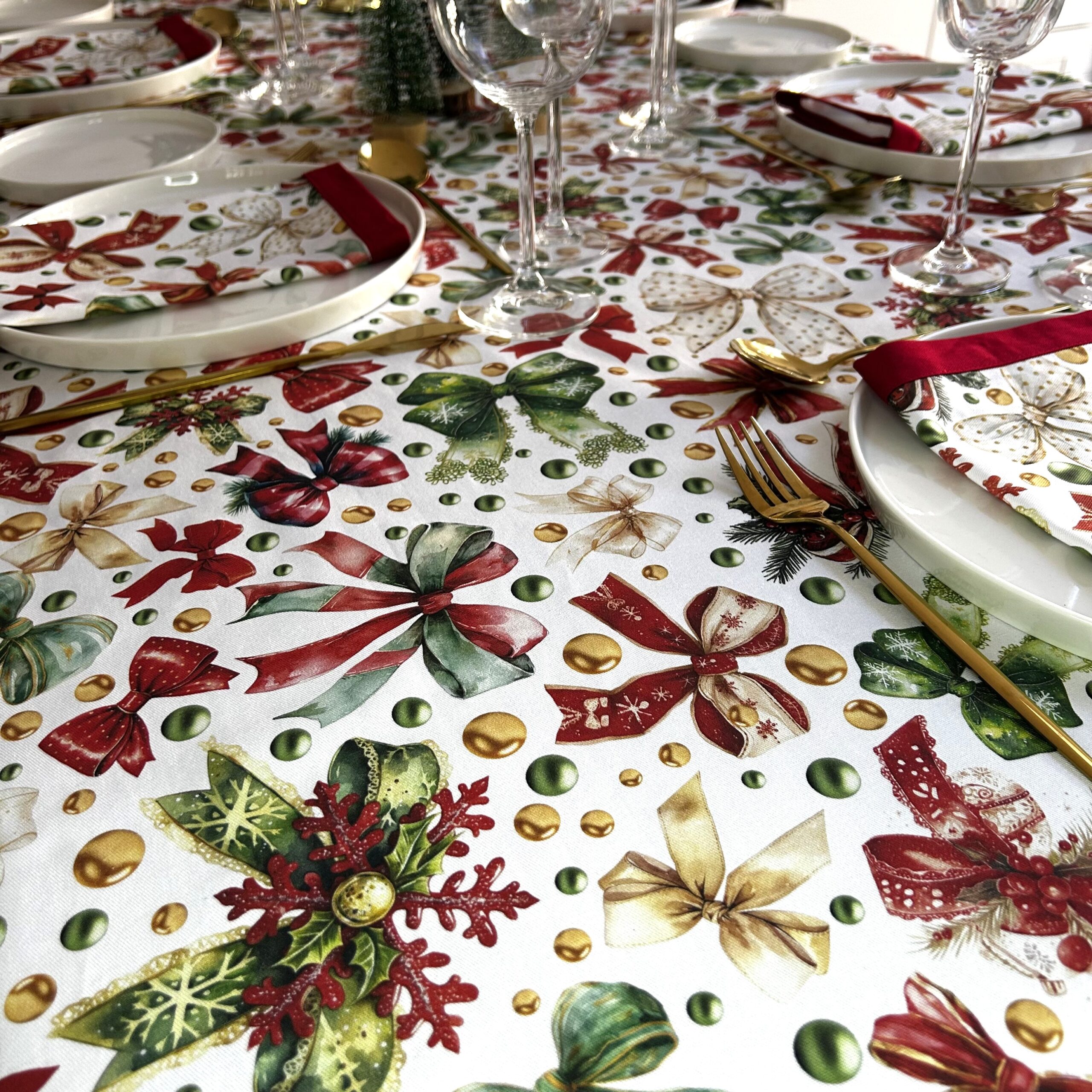 Rectangle Tablecloth - Bow Print - Image 5