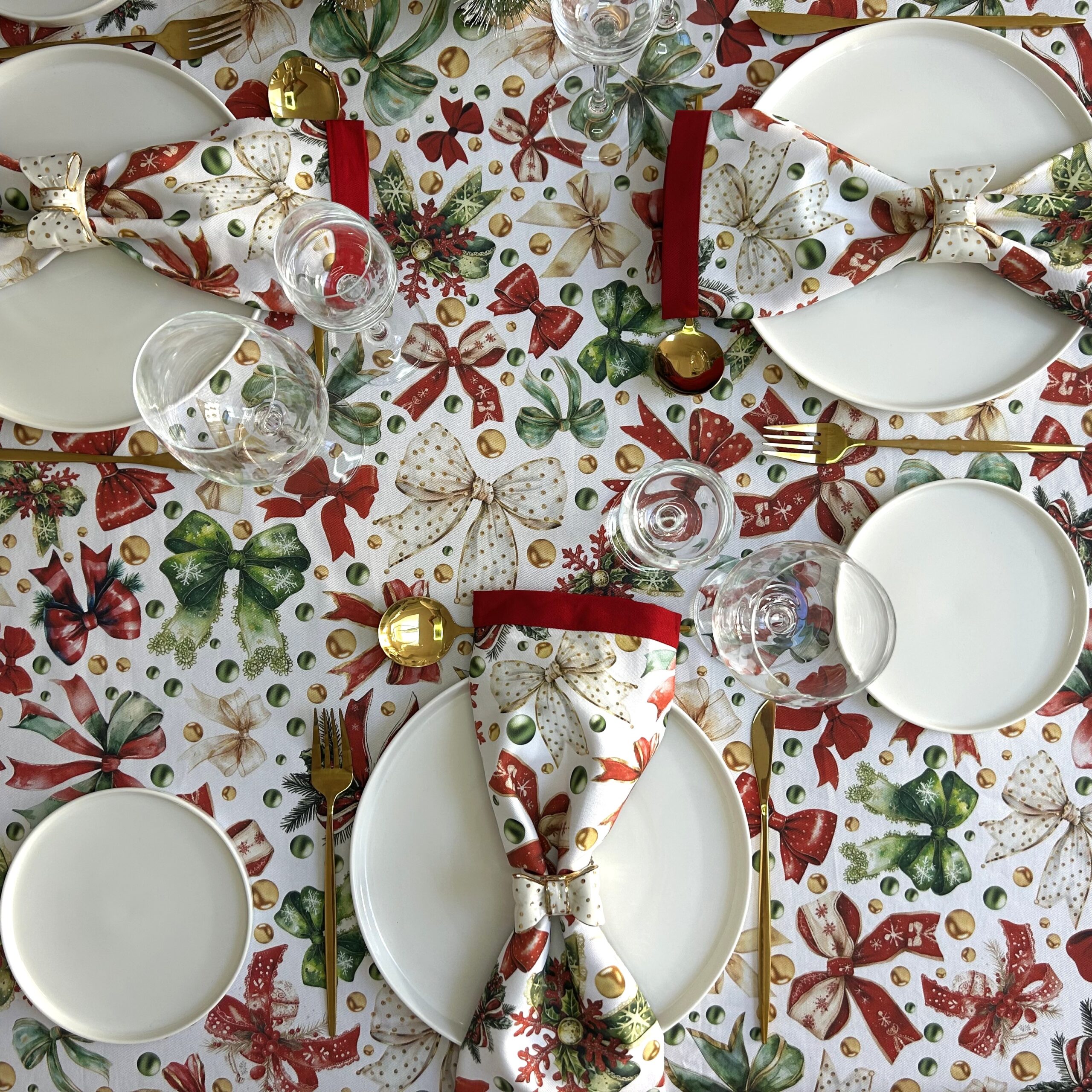 Rectangle Tablecloth - Bow Print - Image 7