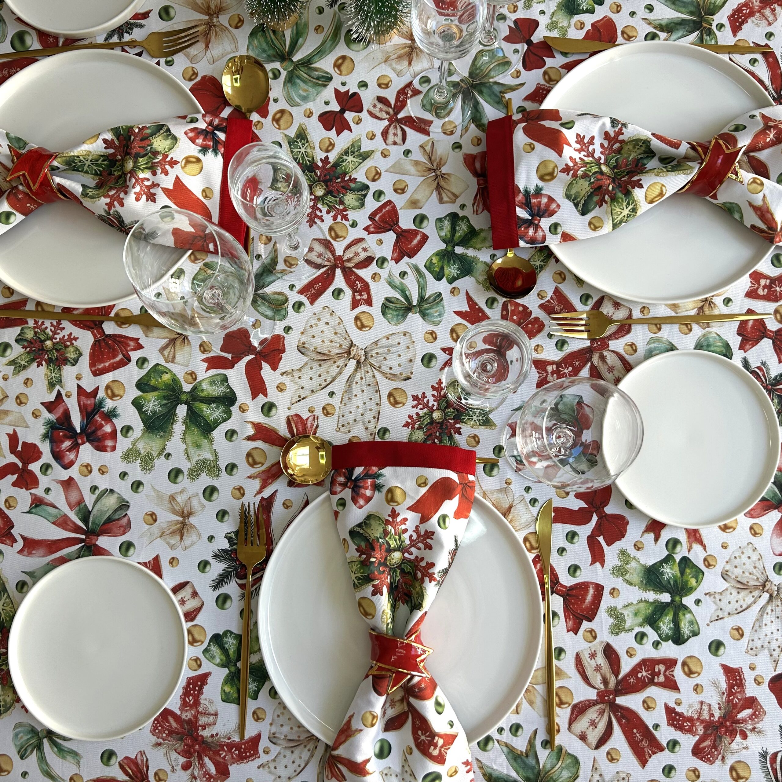 Rectangle Tablecloth - Bow Print - Image 8