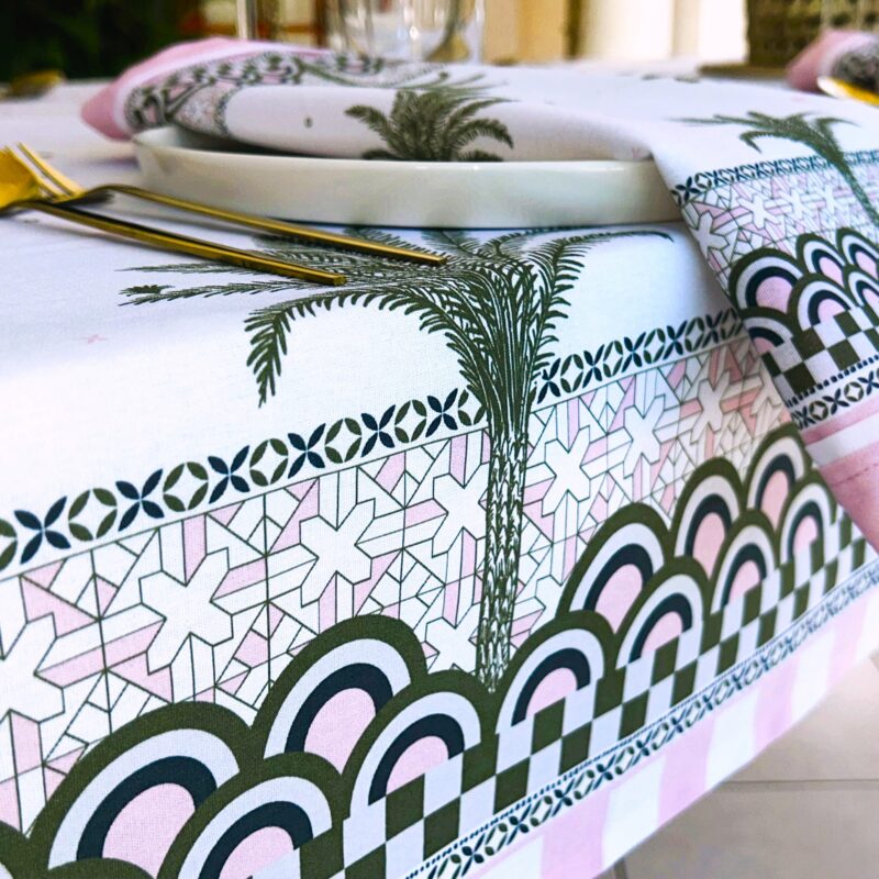 Rectangle Tablecloth - Palm Tree Border Print