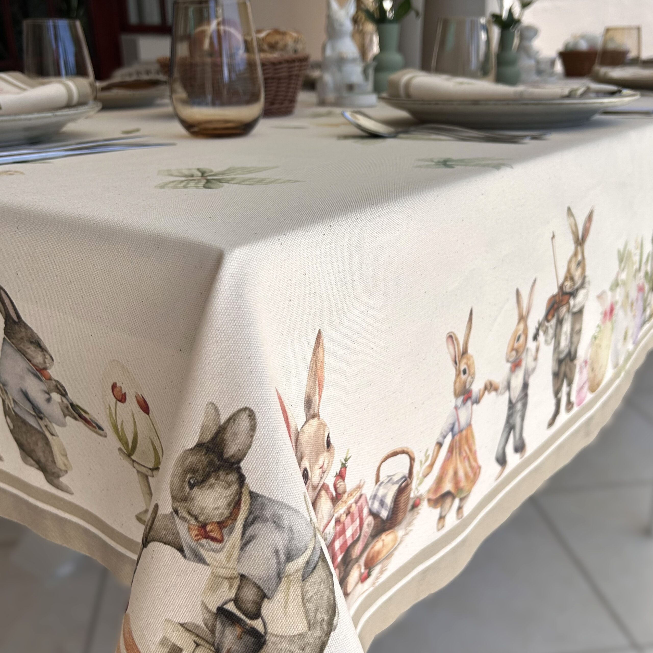 Rectangle Tablecloth - Bunny Border Print - Image 12