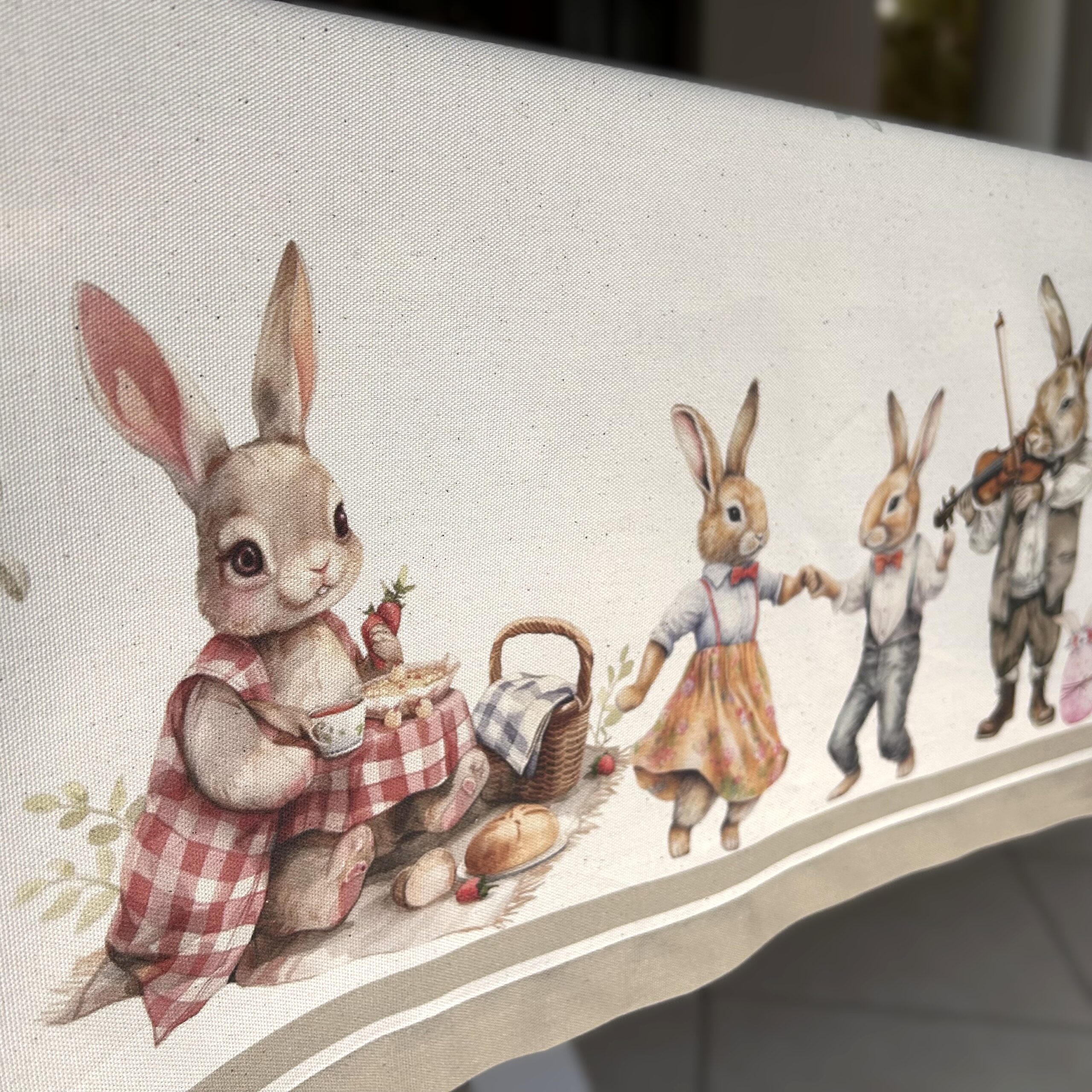 Rectangle Tablecloth - Bunny Border Print - Image 7