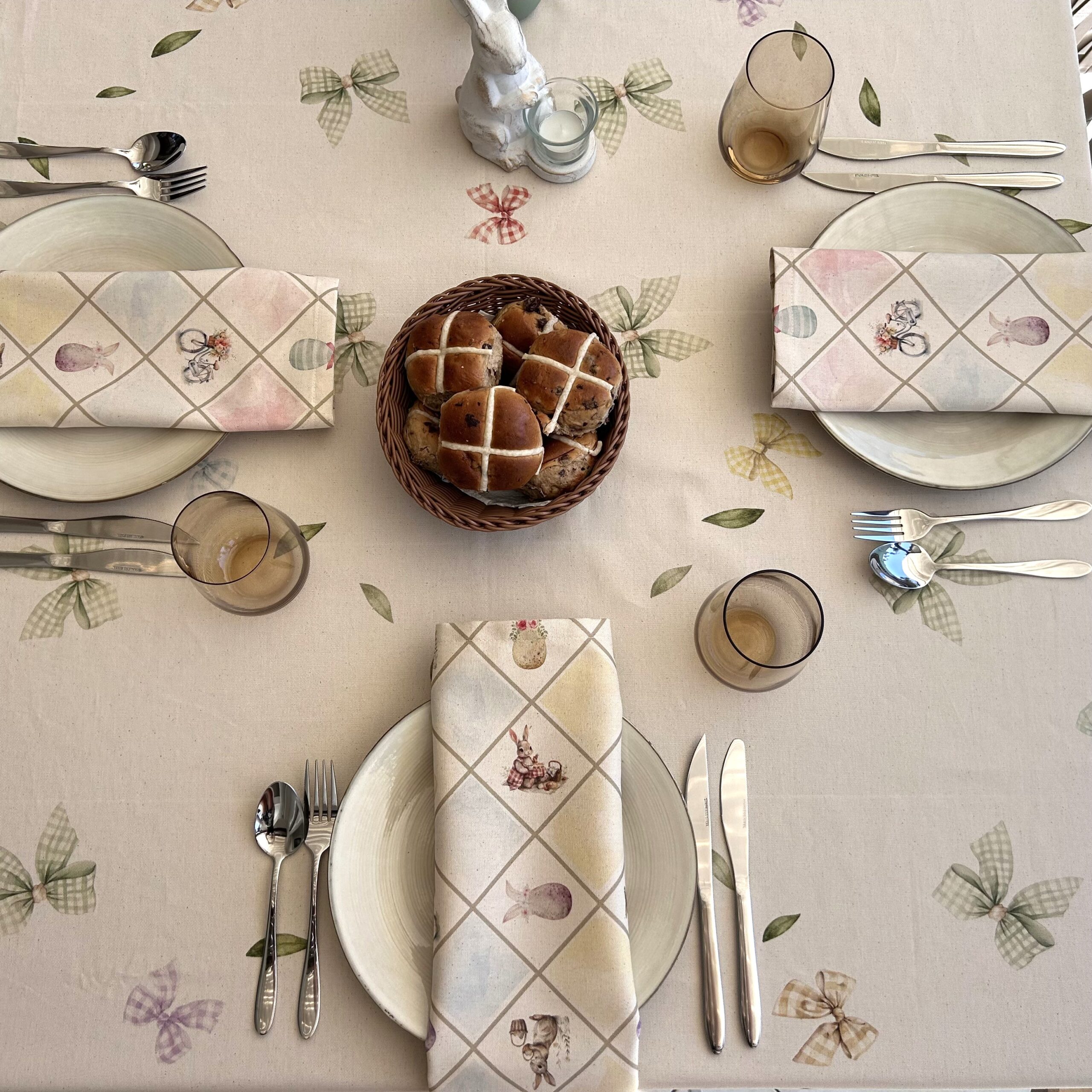 Rectangle Tablecloth - Bunny Border Print - Image 9
