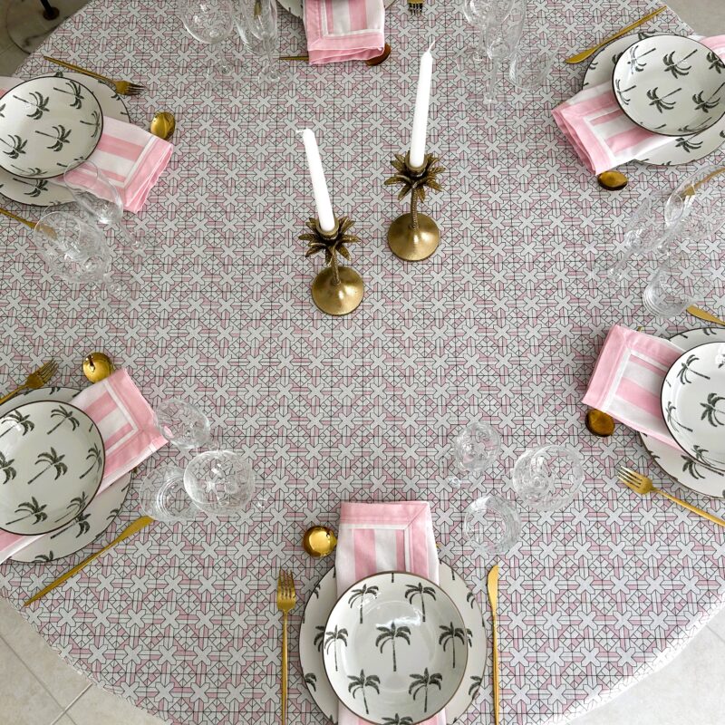 Round Tablecloth - Tile Print