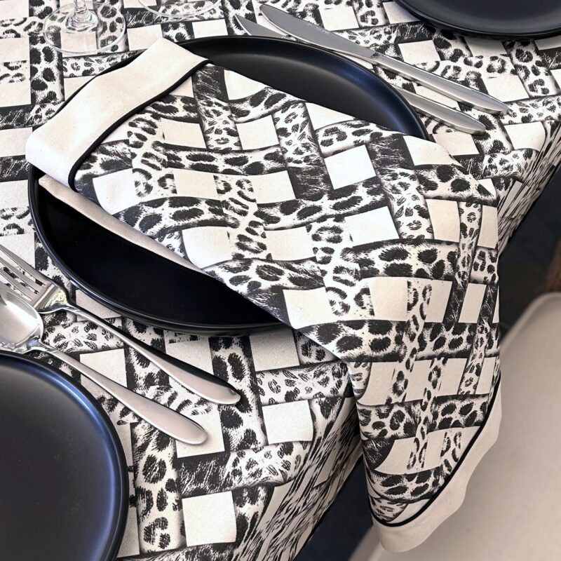 Napkin - Basket Weave Leopard Print
