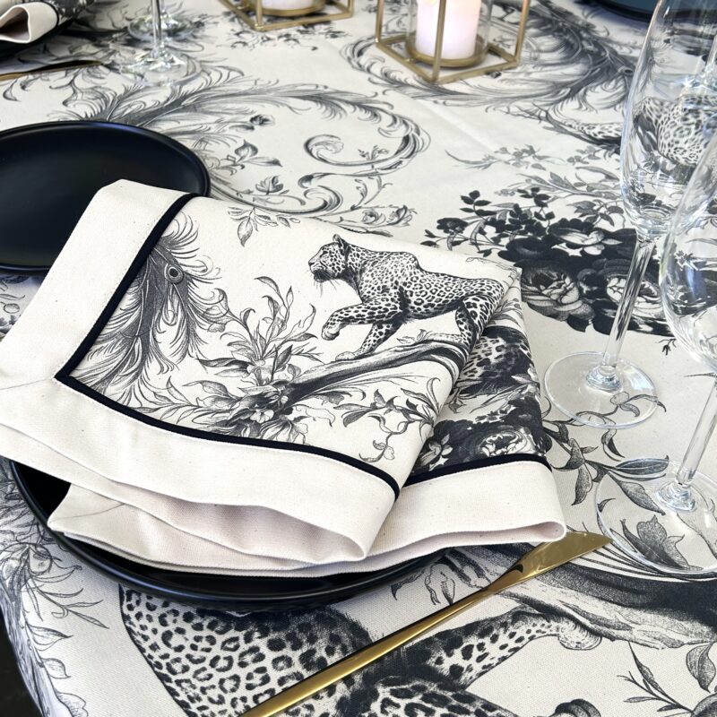 Napkin - Leopard & Peacock Print