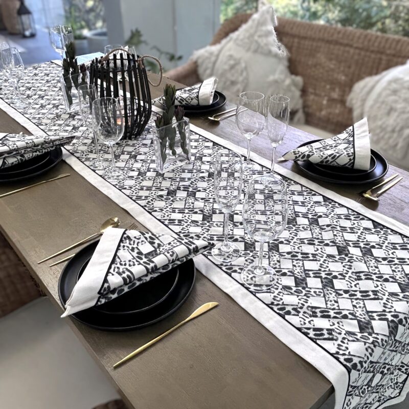 Table Runner - Basket Weave Leopard Print