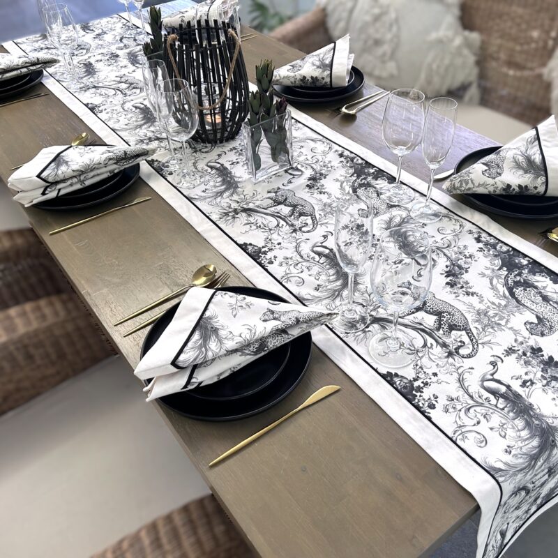 Table Runner - Leopard & Peacock Print